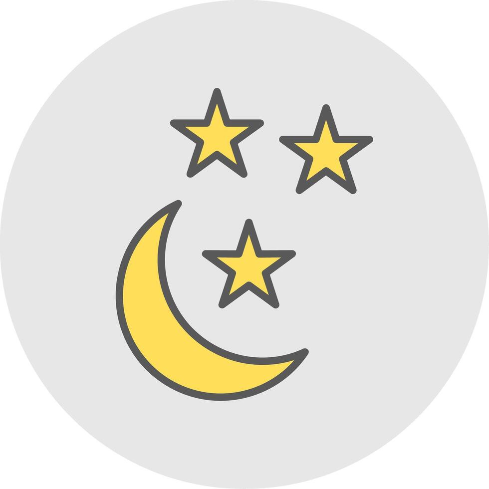 Half Moon Line Filled Light Icon vector