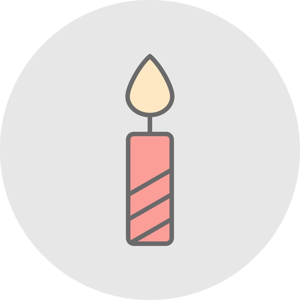 Candle Line Filled Light Icon vector