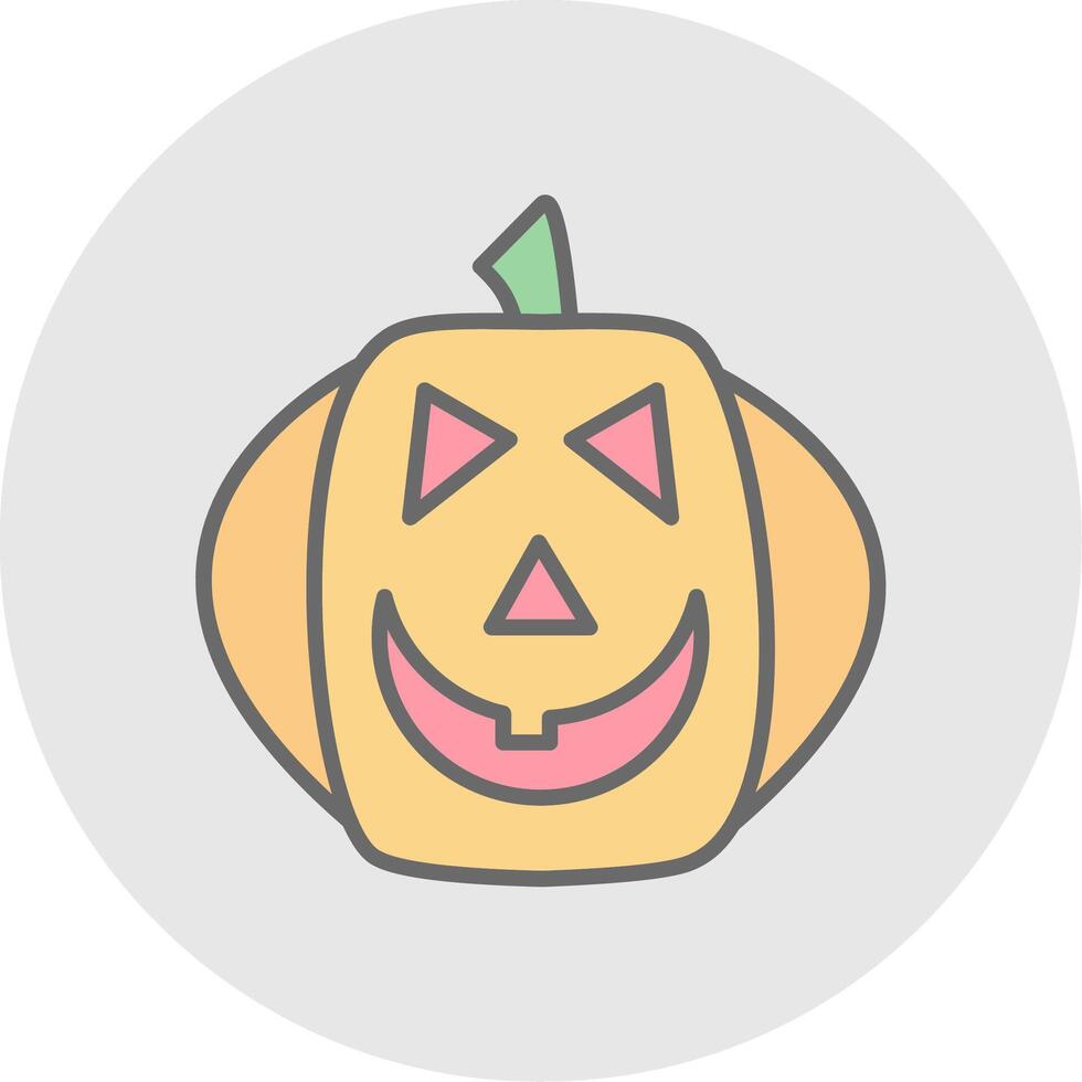 Víspera de Todos los Santos calabaza línea lleno ligero icono vector