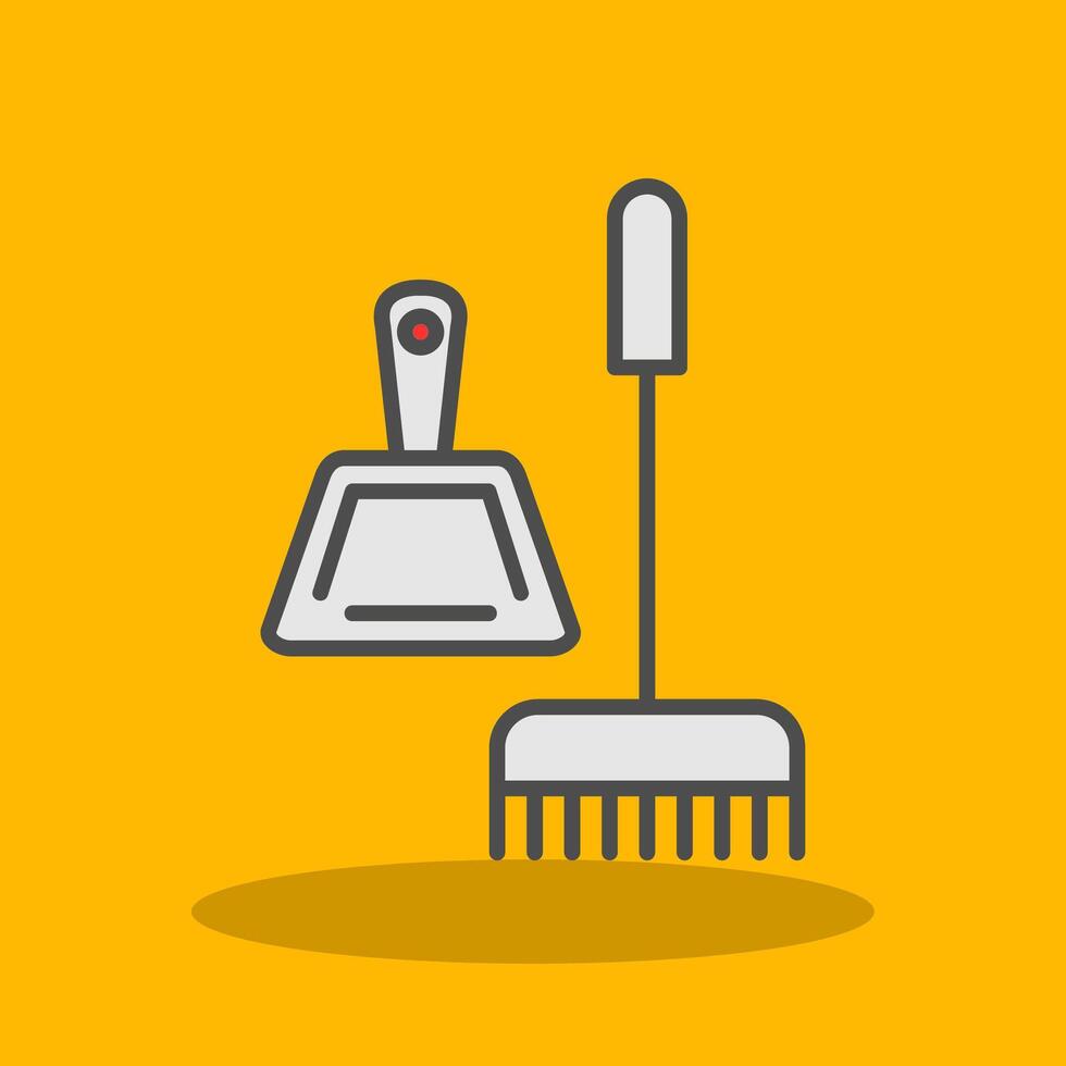 Broom Filled Shadow Icon vector