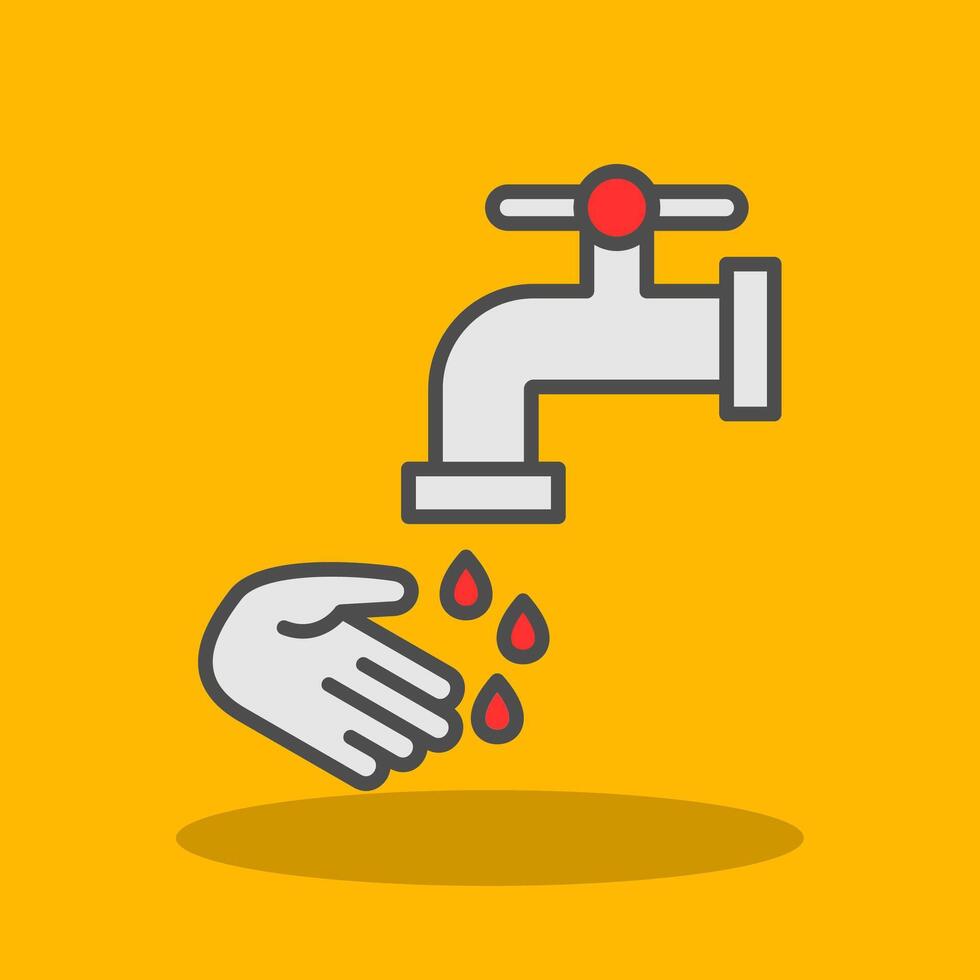 Washing Hands Filled Shadow Icon vector