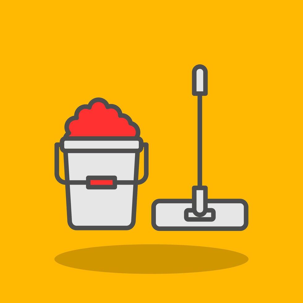 Mop Filled Shadow Icon vector