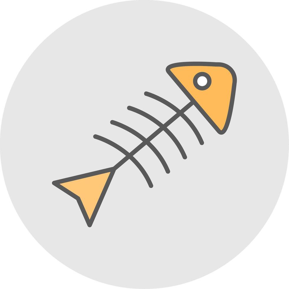 Rotten Fish Line Filled Light Icon vector