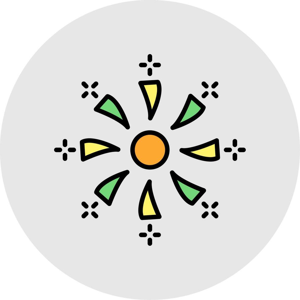Firework Line Filled Light Icon vector