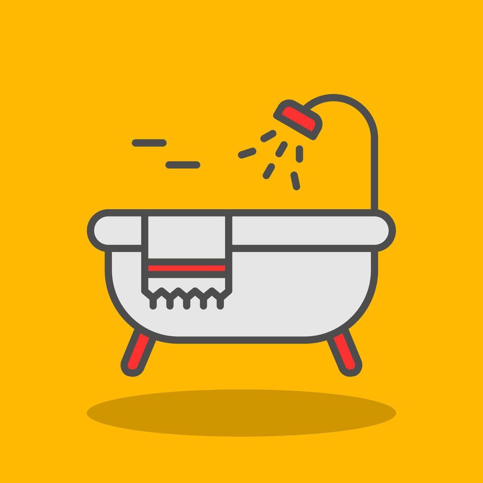 Bathtub Filled Shadow Icon vector