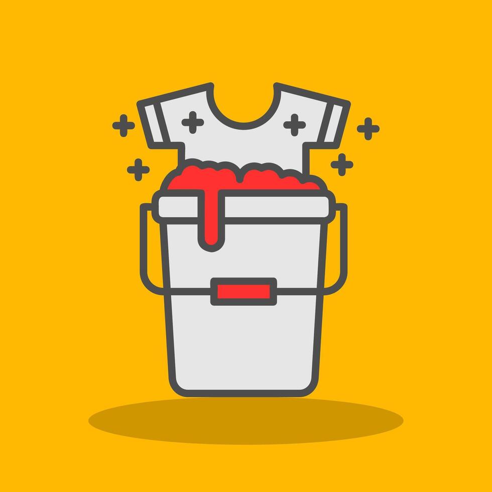 Bucket Filled Shadow Icon vector