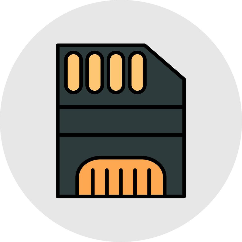 Memory Card Line Filled Light Icon vector