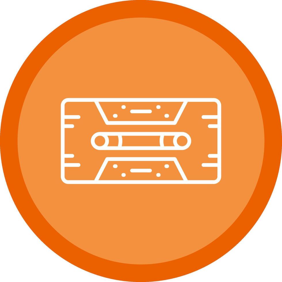 Cassette Tape Line Multi Circle Icon vector