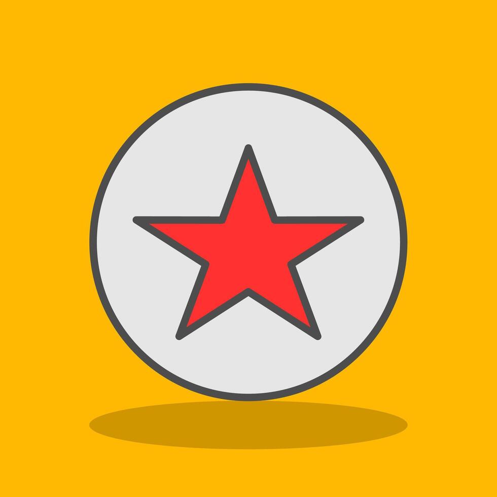 Star Filled Shadow Icon vector