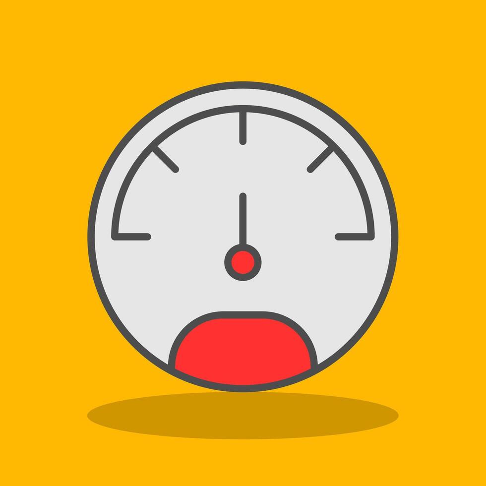 Speedo Meter Filled Shadow Icon vector