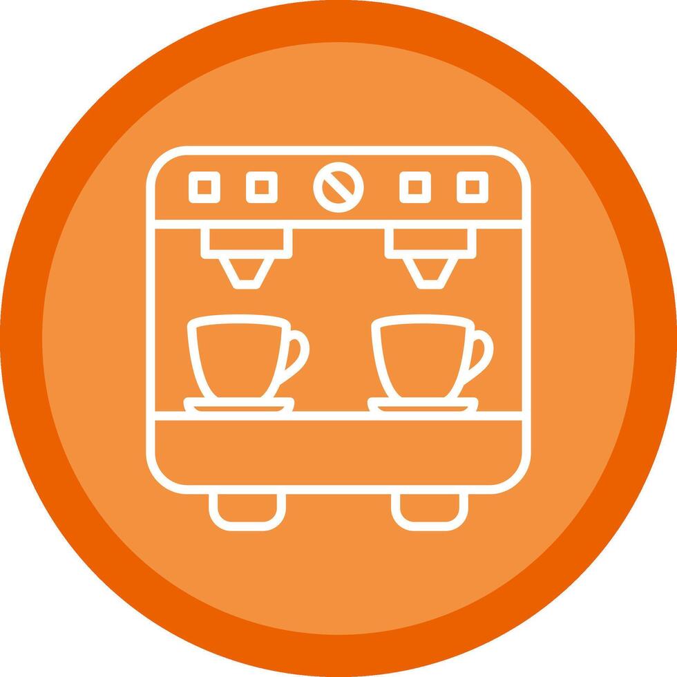 Coffee Machine Line Multi Circle Icon vector