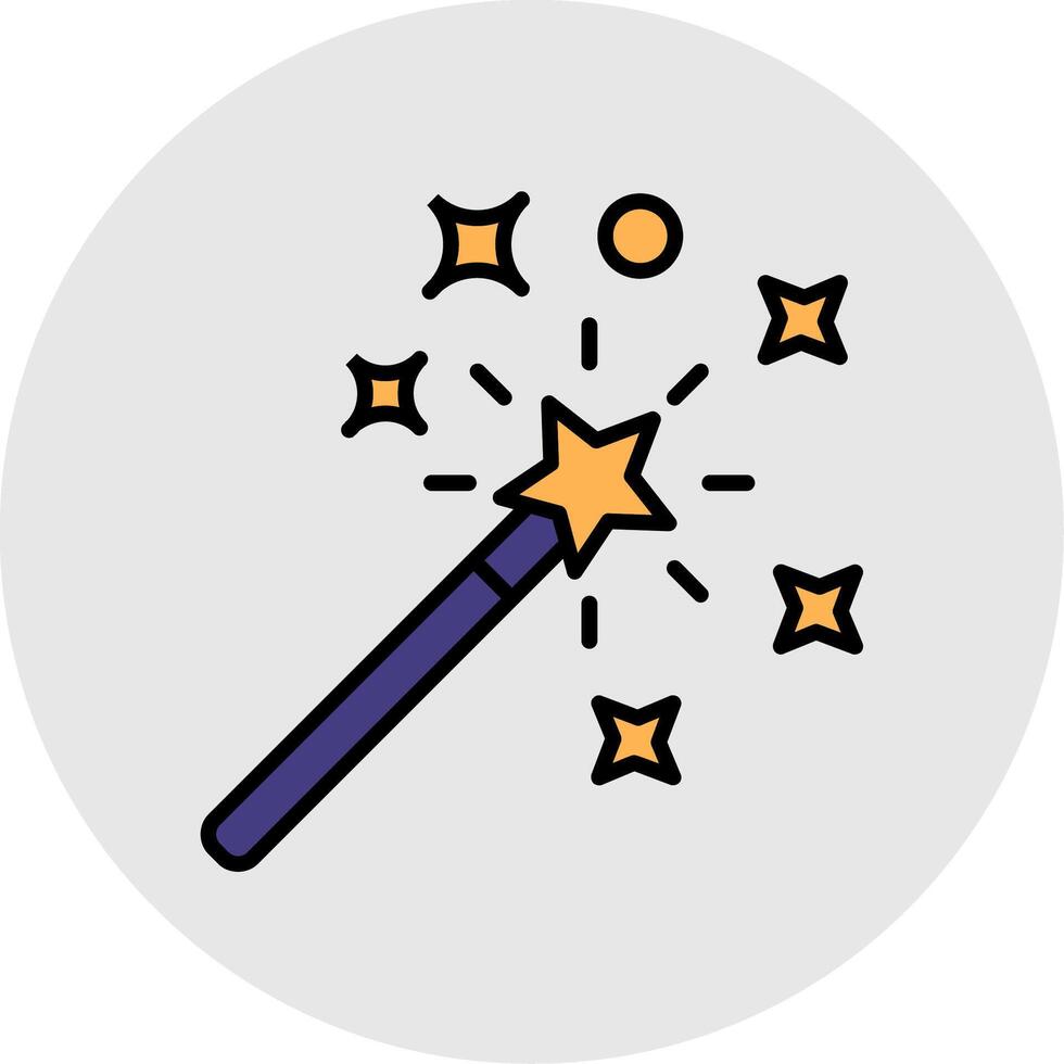 Magic Wand Line Filled Light Icon vector