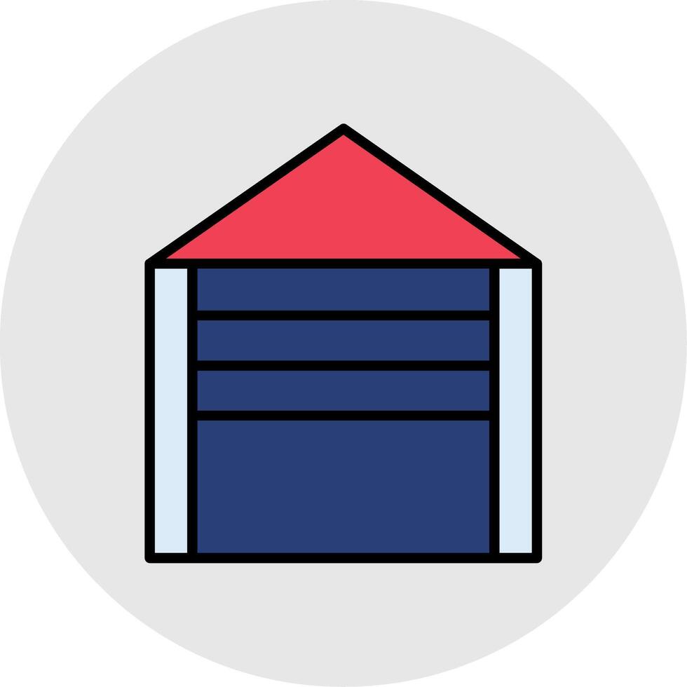 Garage Line Filled Light Icon vector