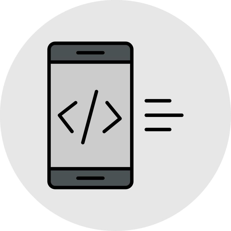 App Development Line Filled Light Icon vector