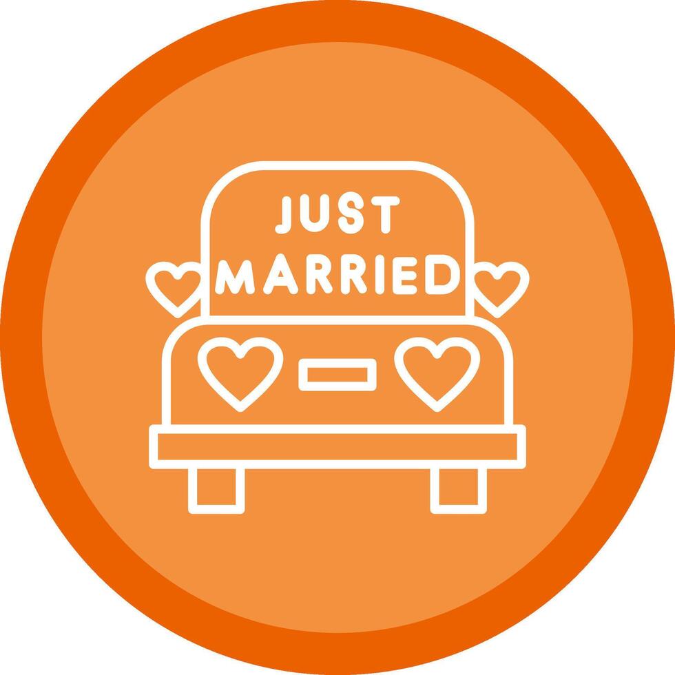 Wedding Car Line Multi Circle Icon vector