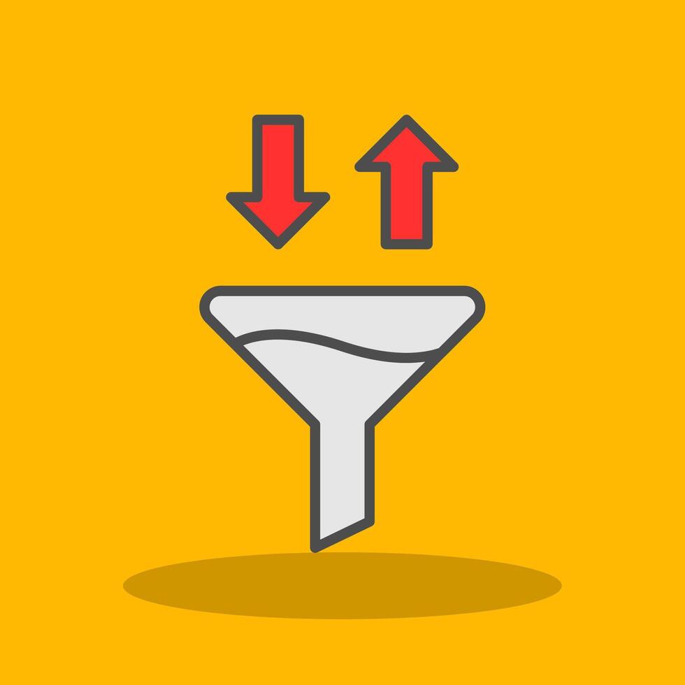 Funnel Filled Shadow Icon vector