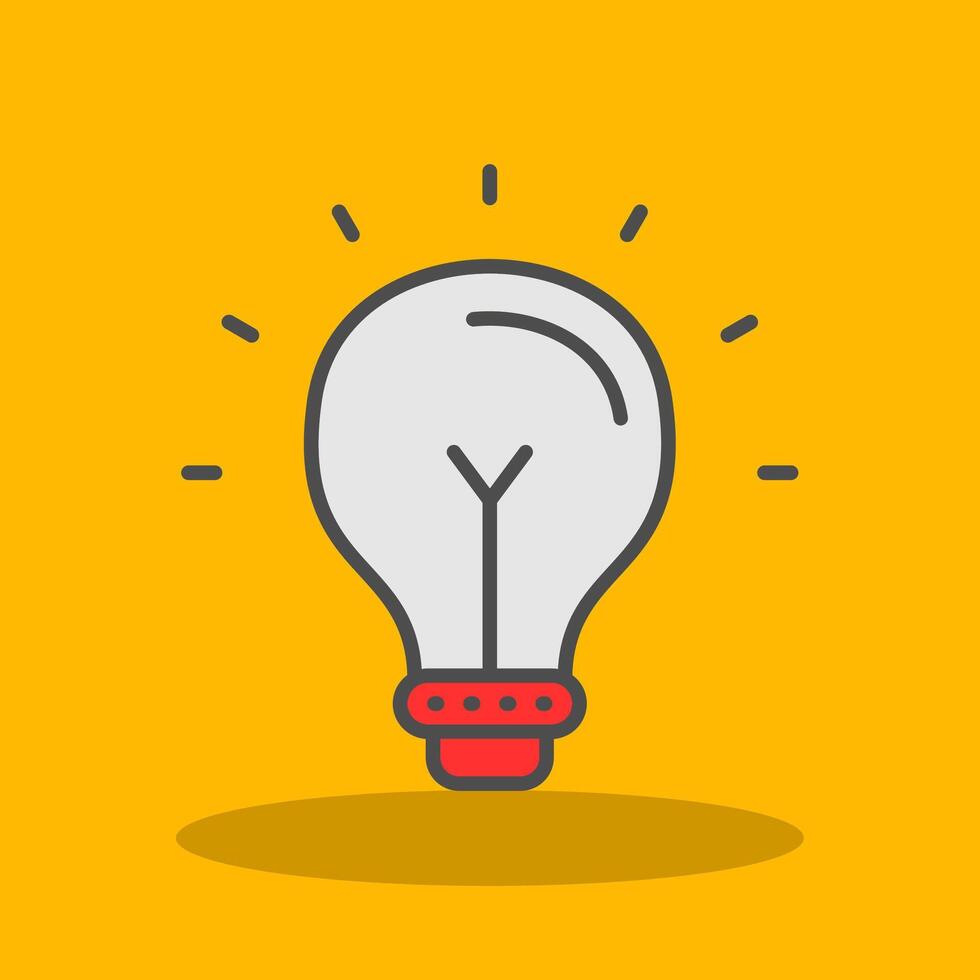 Lightbulb Filled Shadow Icon vector