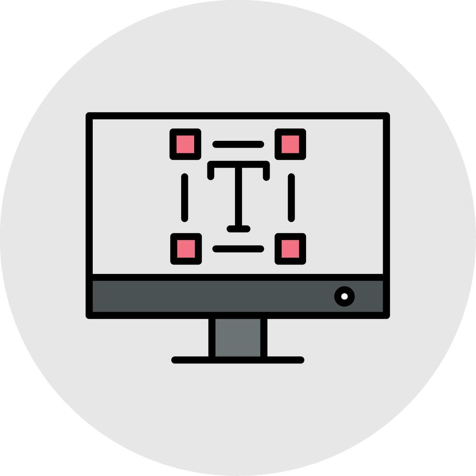 Typography Line Filled Light Icon vector