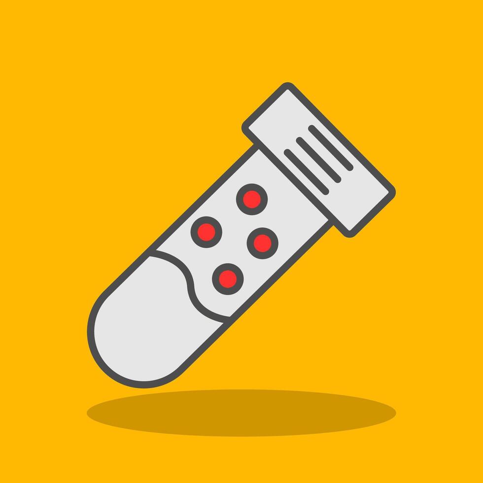 Test Tube Filled Shadow Icon vector