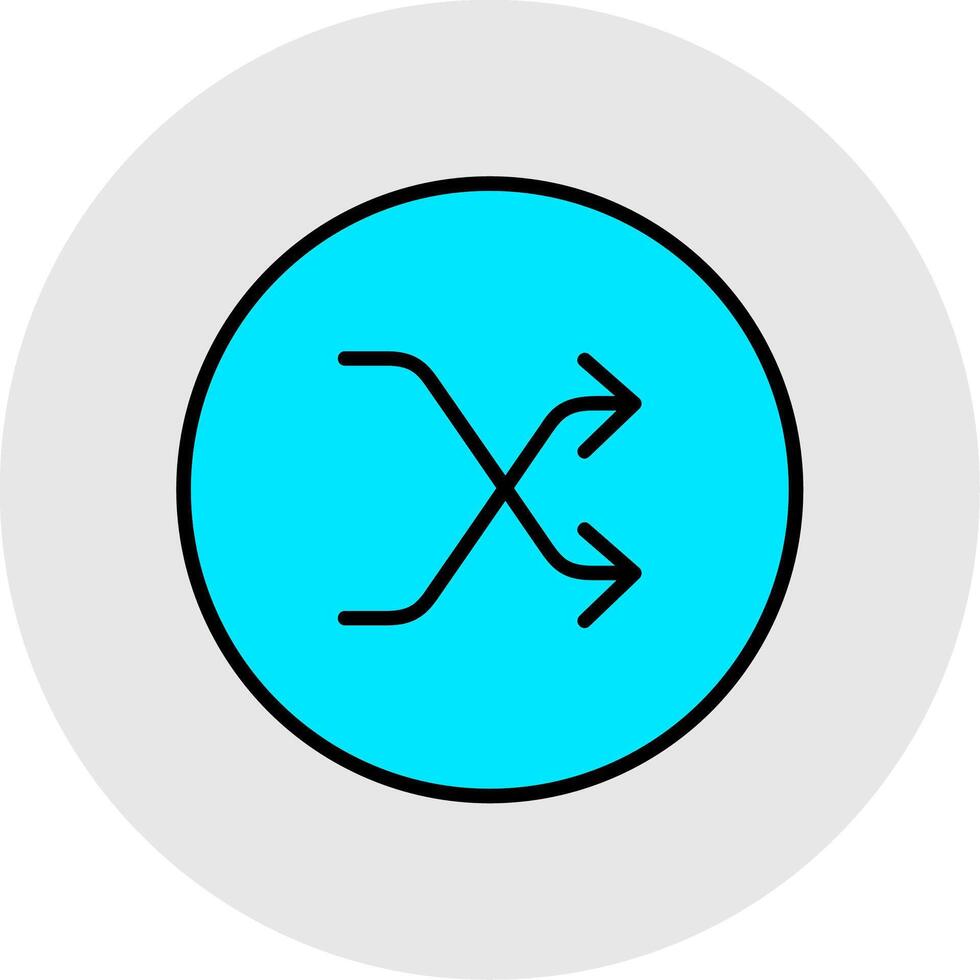 Shuffle Line Filled Light Icon vector