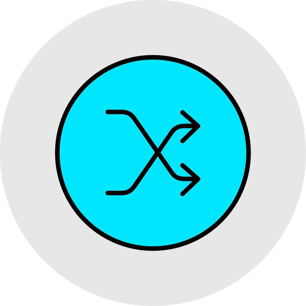 Shuffle Line Filled Light Icon vector