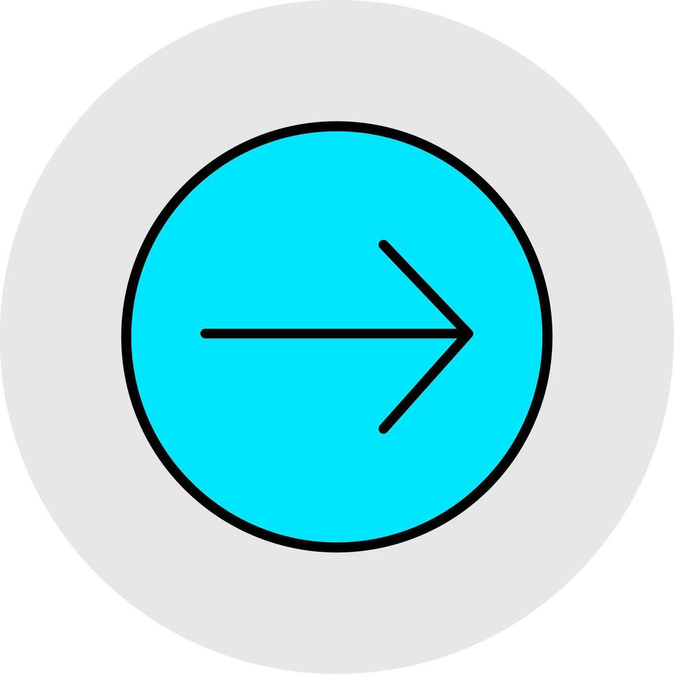Right Arrow Line Filled Light Icon vector