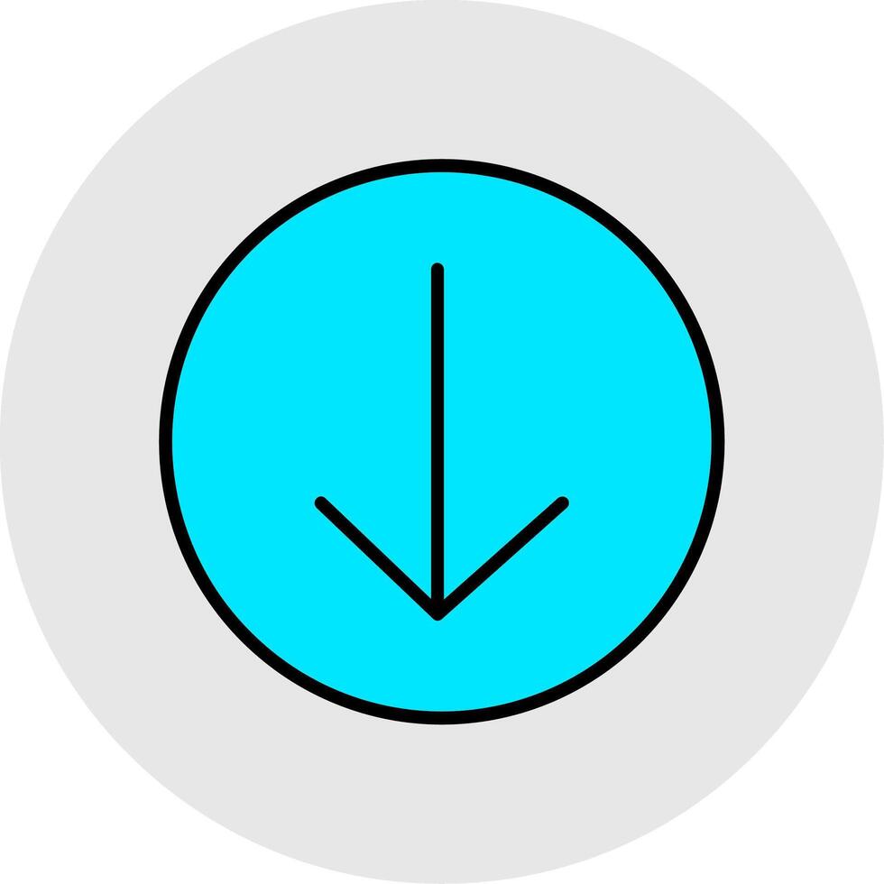 Down Arrow Line Filled Light Icon vector