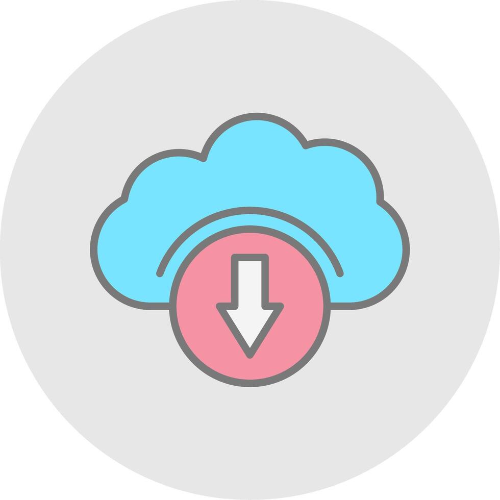 Cloud Services Line Filled Light Icon vector