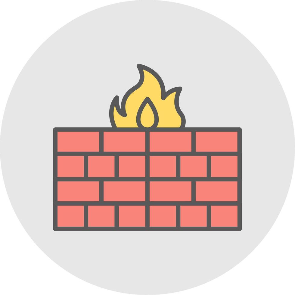 Firewall Line Filled Light Icon vector