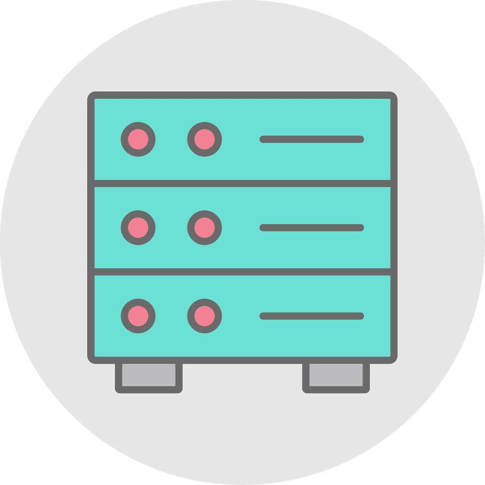 Database Center Line Filled Light Icon vector