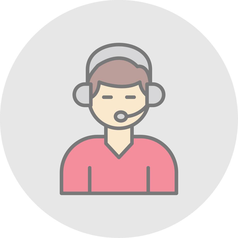 Customer Support Line Filled Light Icon vector