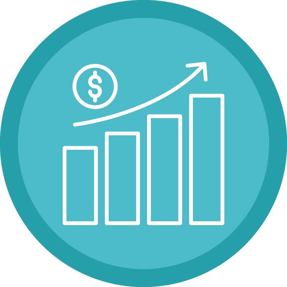Money Growth Line Multi Circle Icon vector