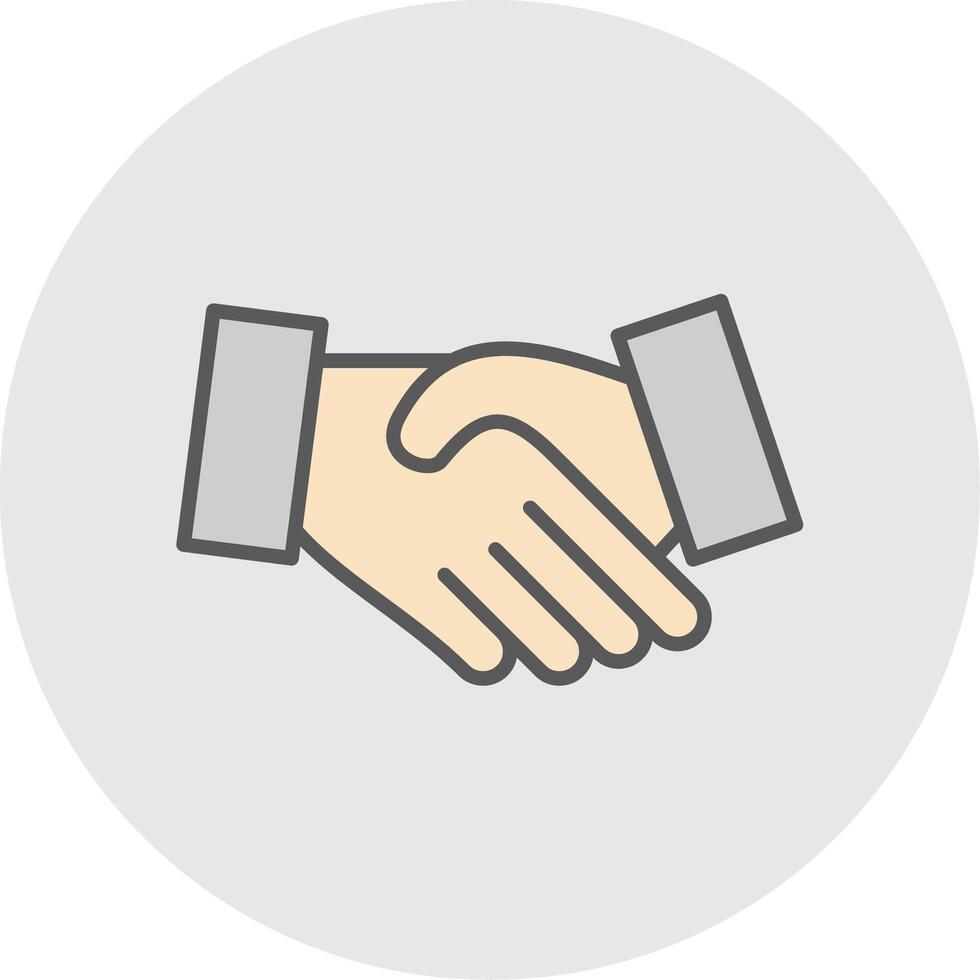 Hand Shake Line Filled Light Icon vector