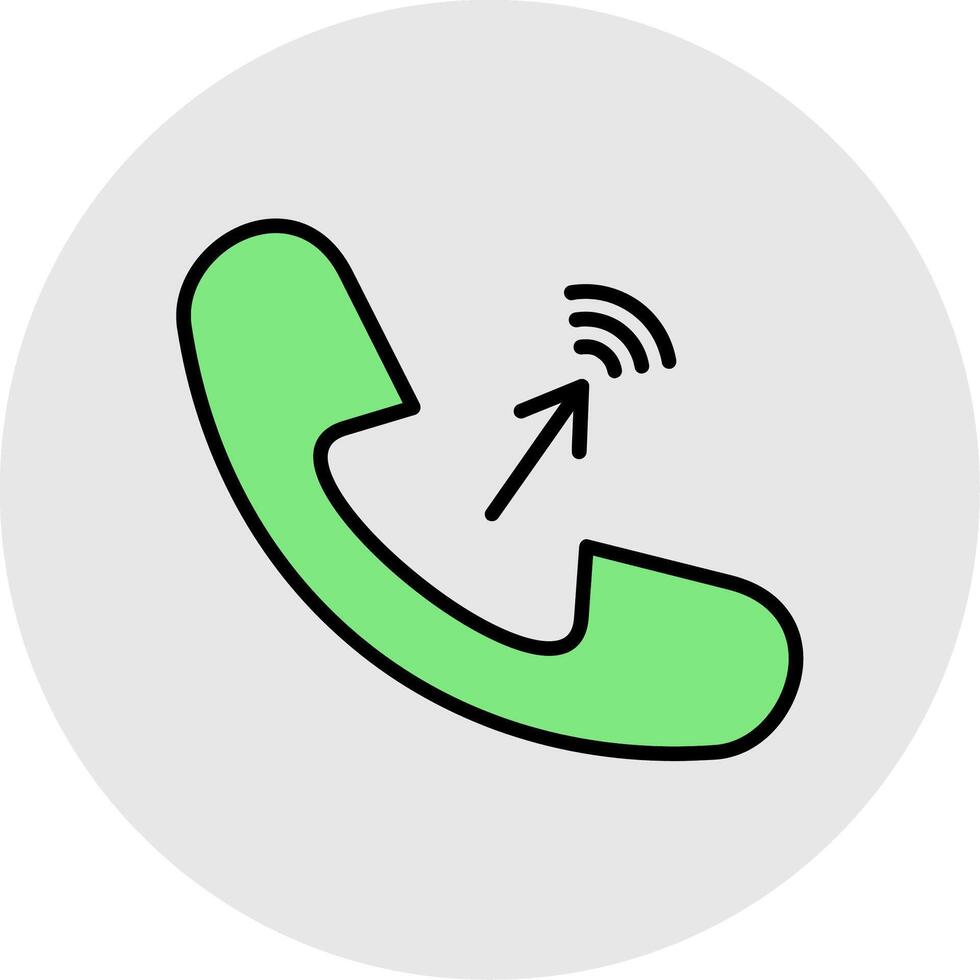 Phone Call Line Filled Light Icon vector