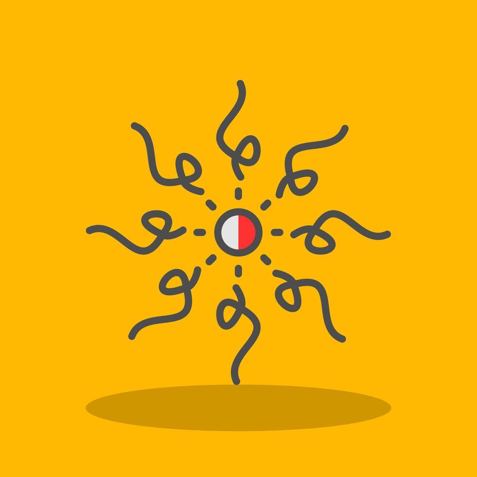 Firework Filled Shadow Icon vector