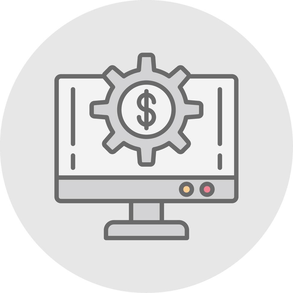 Money System Line Filled Light Icon vector