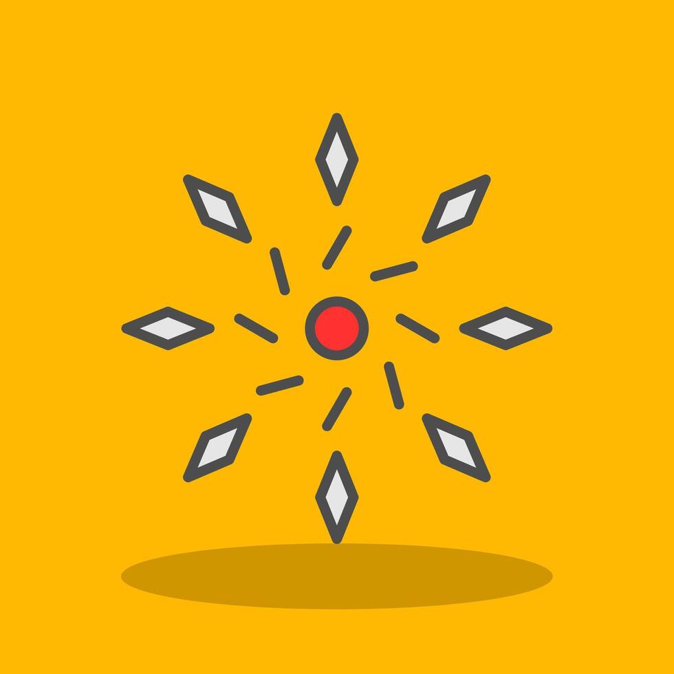 Firework Filled Shadow Icon vector