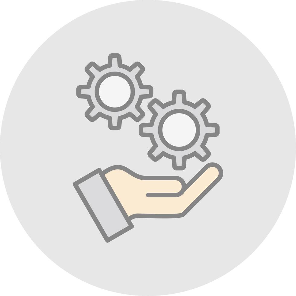 Money Work Hand Line Filled Light Icon vector