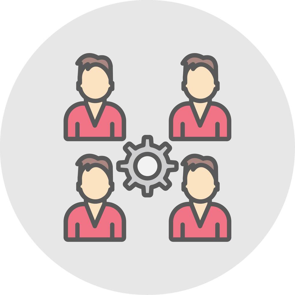 Pro Group Team Line Filled Light Icon vector
