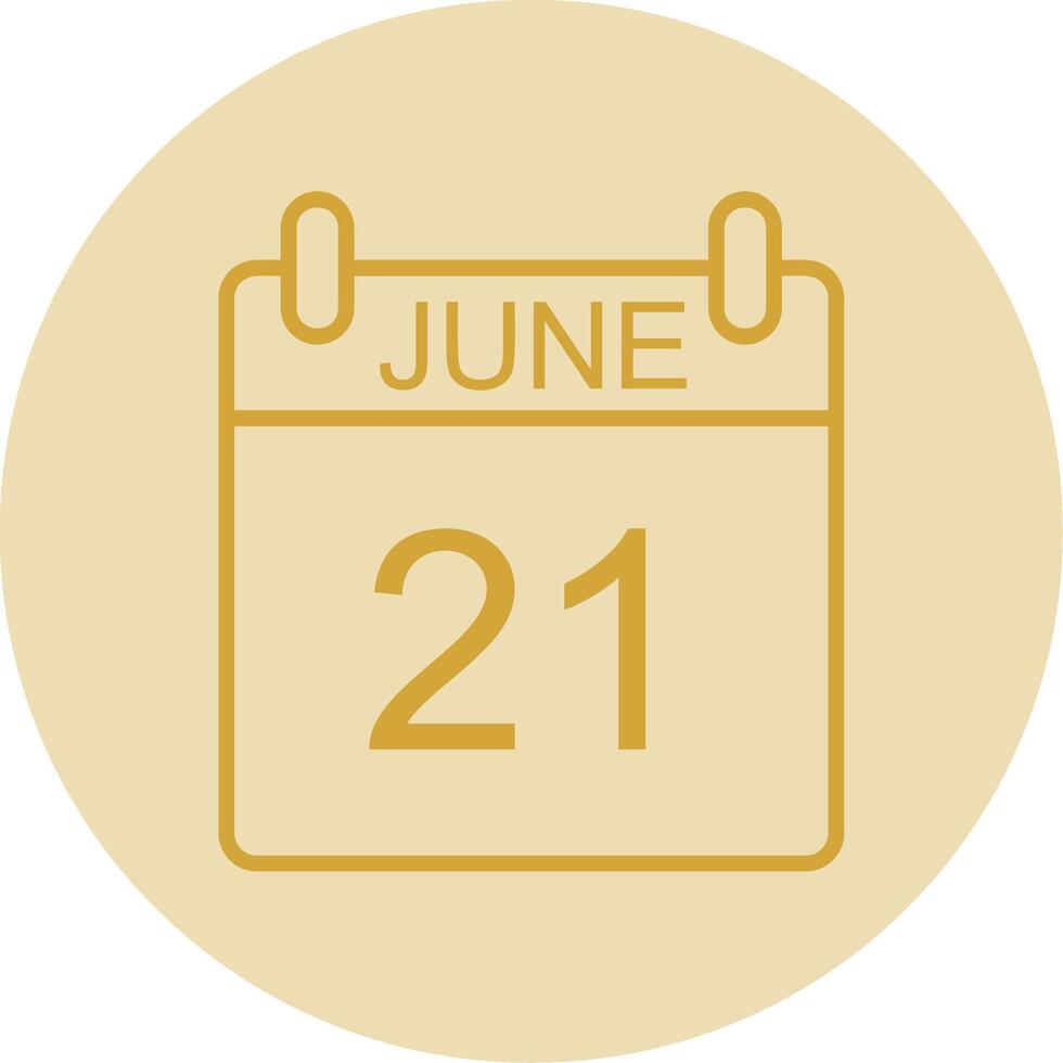 June Line Yellow Circle Icon vector