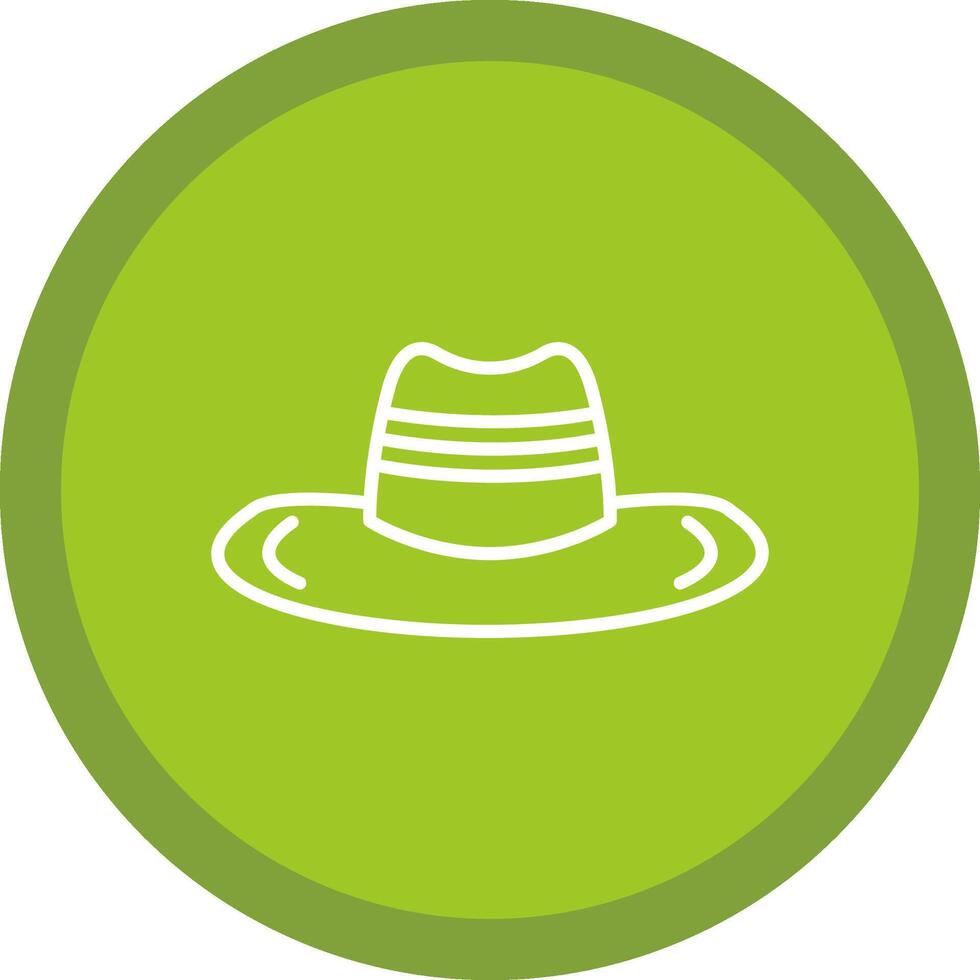 Cowboy Hat Line Multi Circle Icon vector