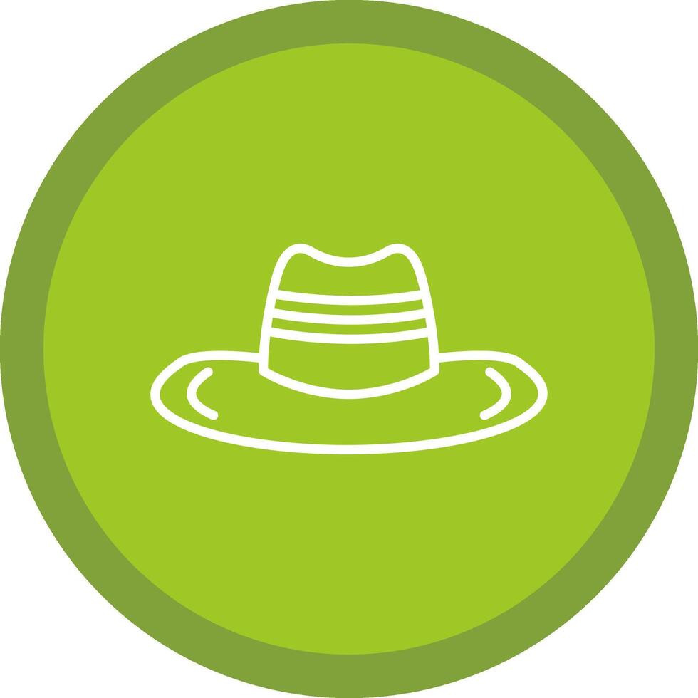 vaquero sombrero línea multi circulo icono vector