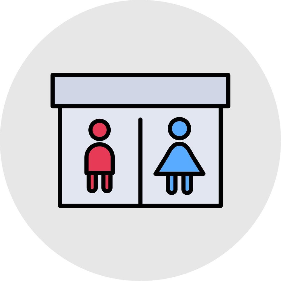 Public Toilet Line Filled Light Icon vector