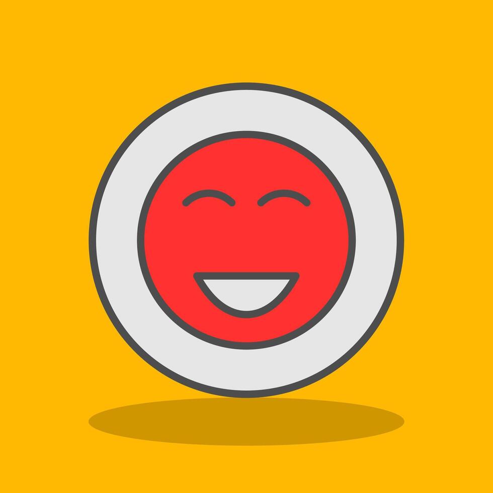 Happy Filled Shadow Icon vector