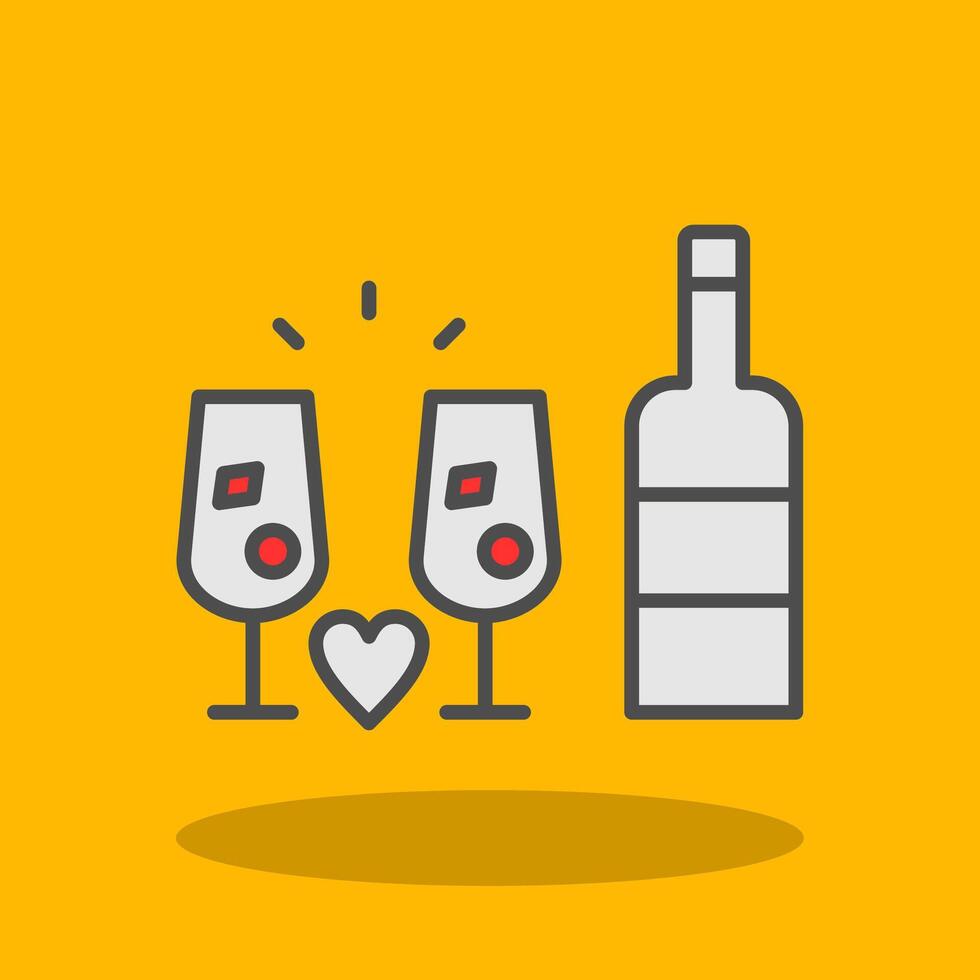 Drink Filled Shadow Icon vector