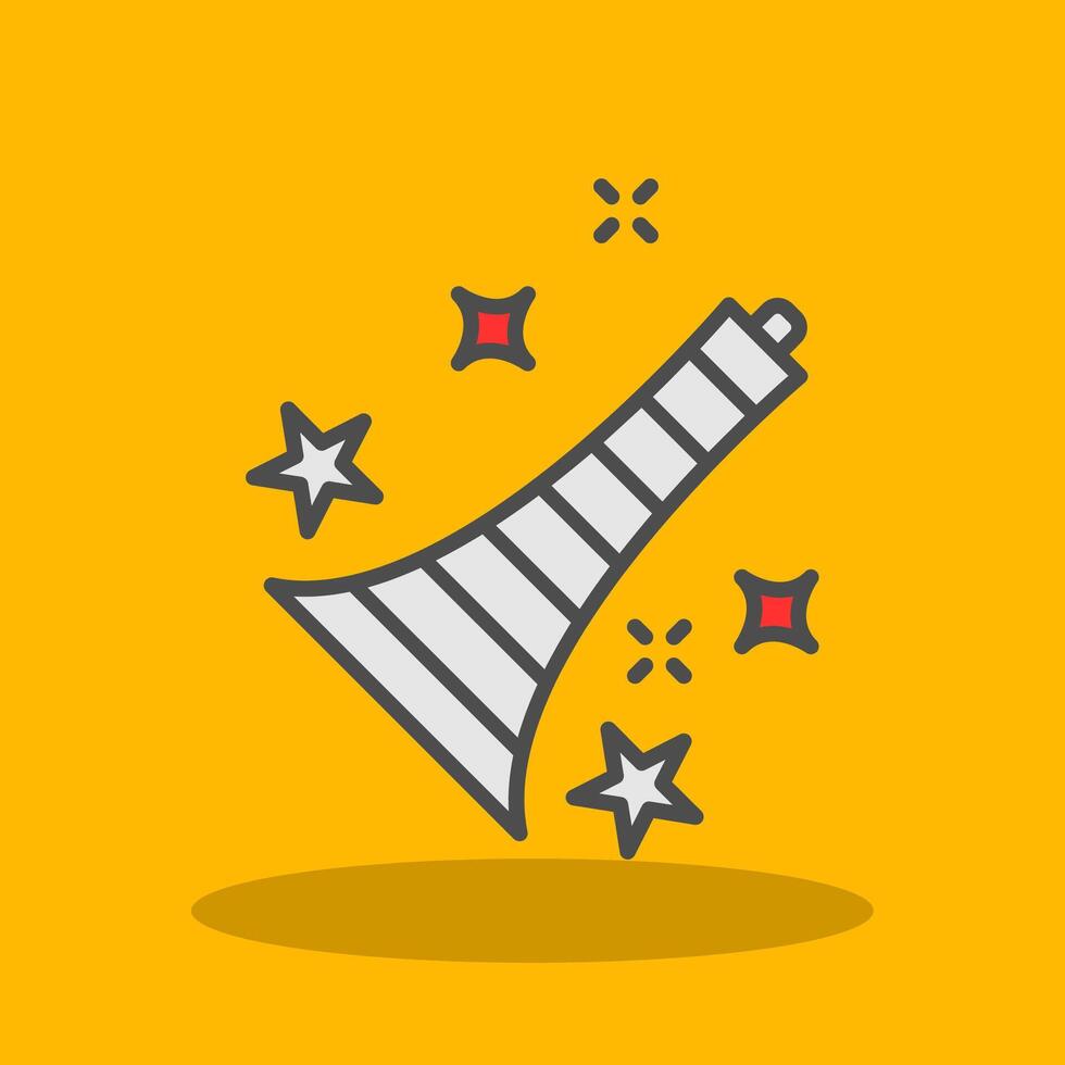Trumpet Filled Shadow Icon vector