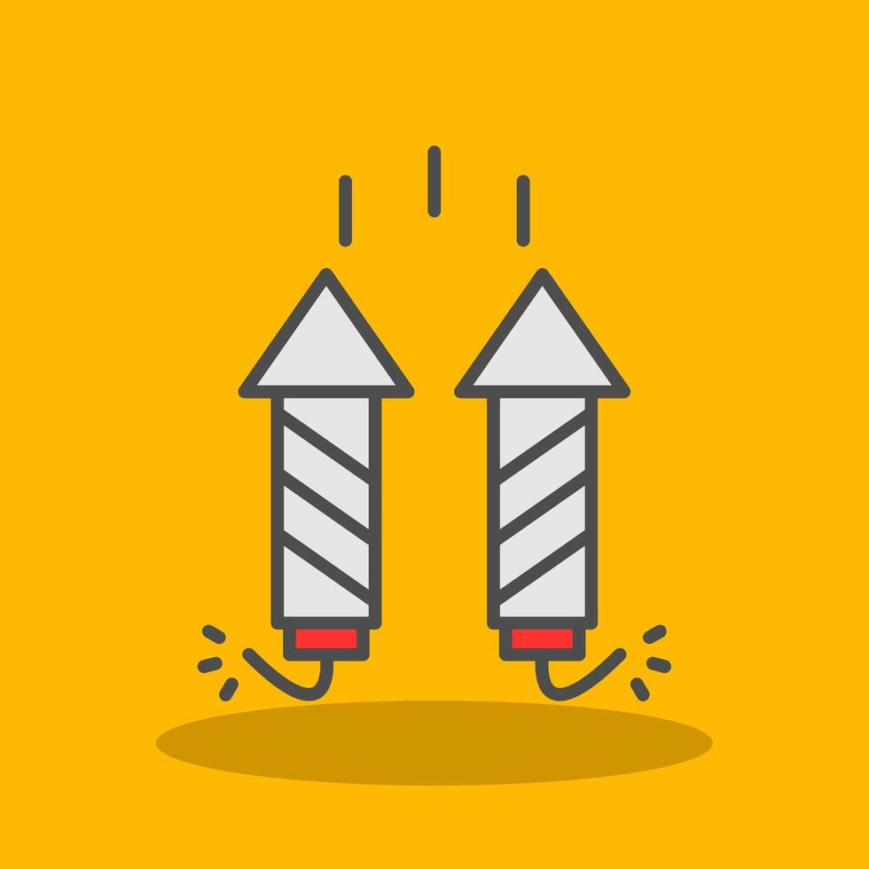 Firework Filled Shadow Icon vector