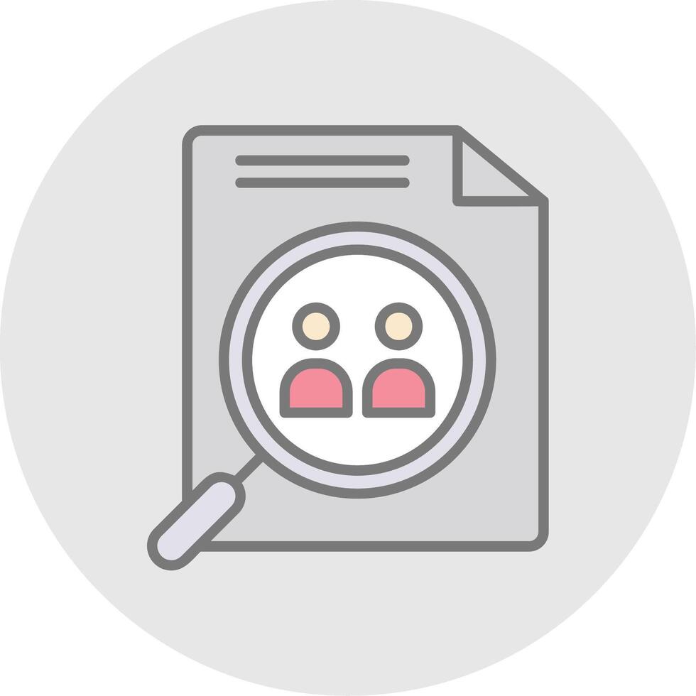 Team Search Line Filled Light Icon vector