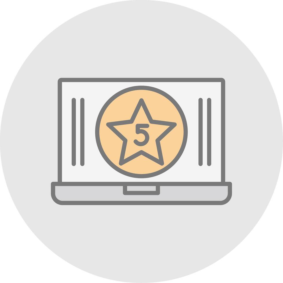 Five Star Content Line Filled Light Icon vector