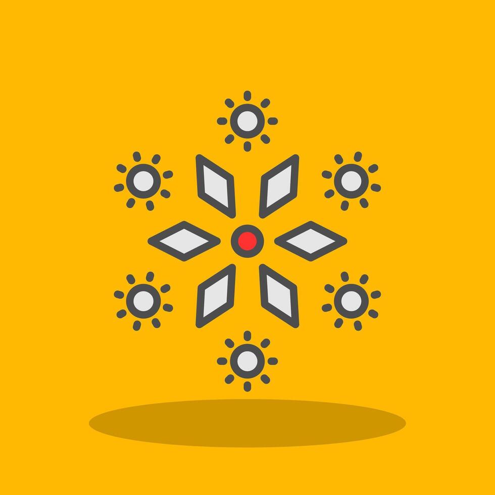 Firework Filled Shadow Icon vector